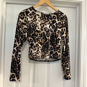 GAZE long Sleeve leopard print top pattern size small
